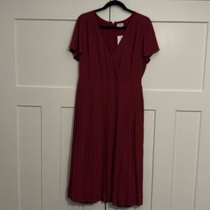 NWT J Crew pleated midi dress